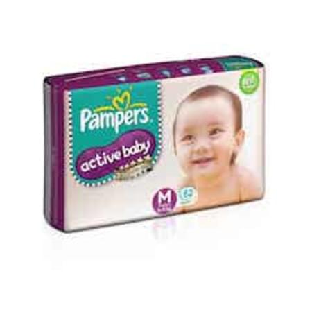 Pampers Active Baby Diapers Medium Size 62 Pieces